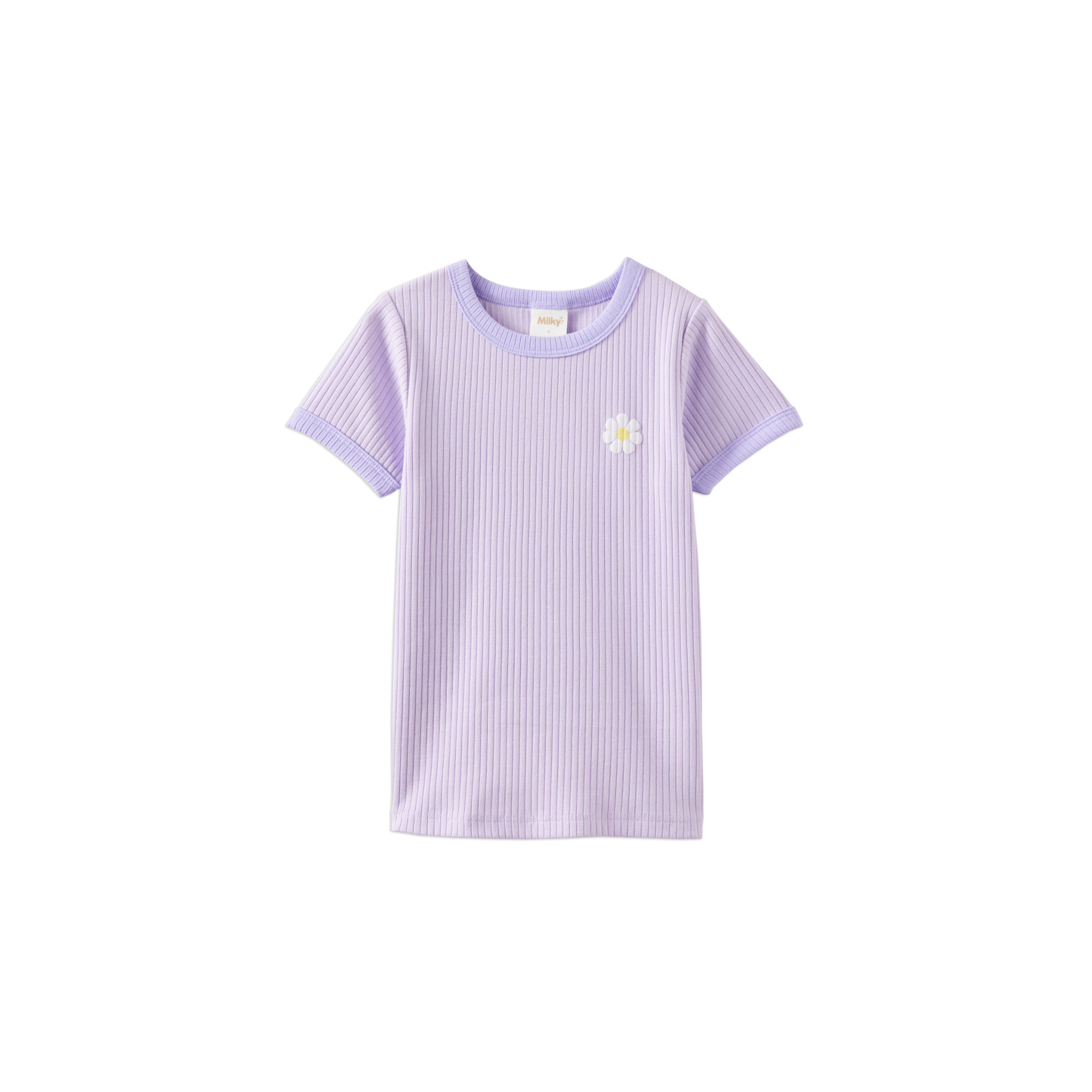 Milky Lilac Mist Rib Tee