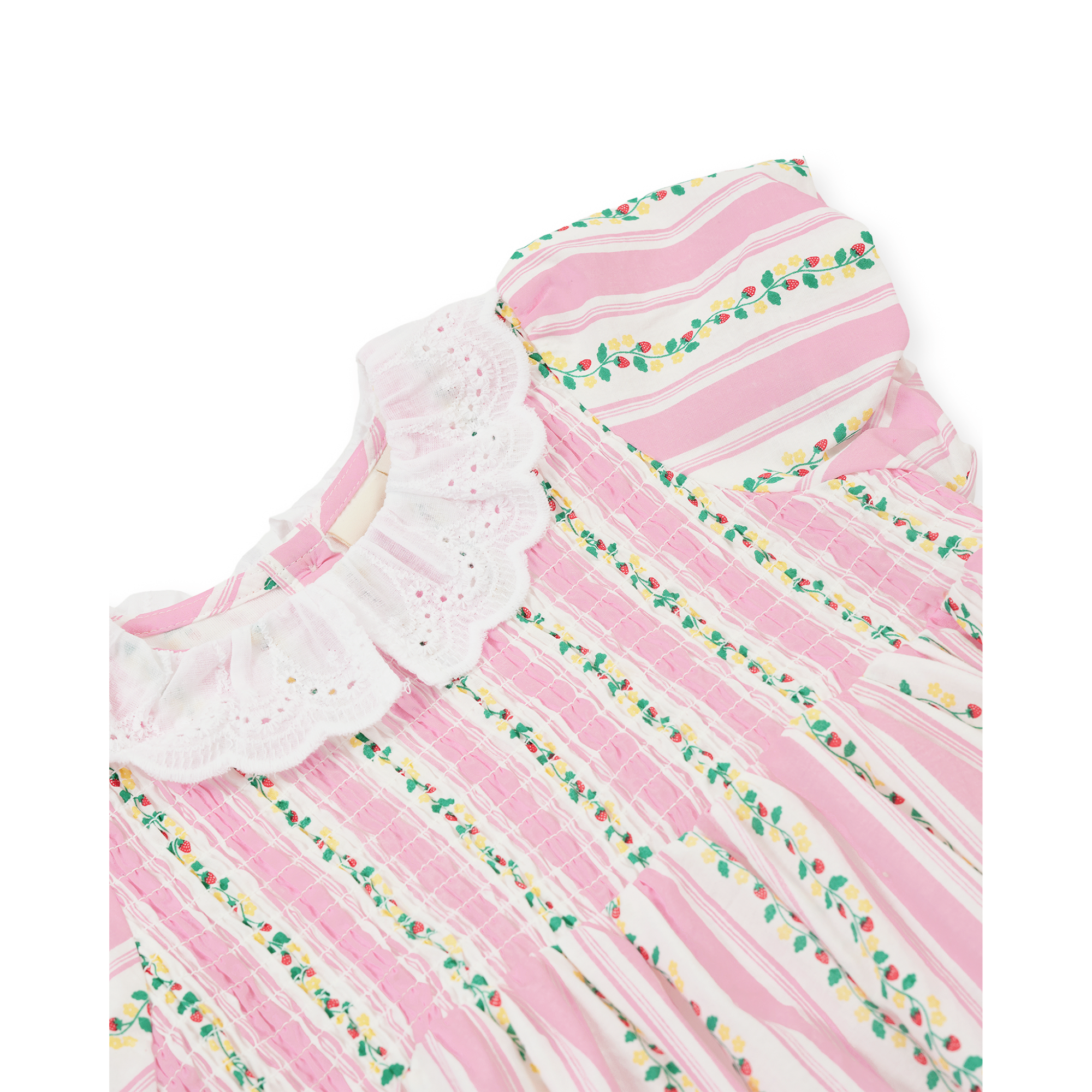 Goldie + Ace Antique Stripe Strawberry Flo Smocked Dress