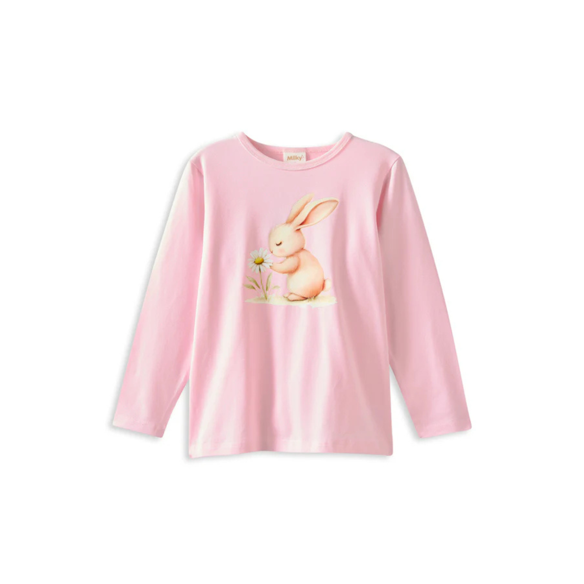 Milky Meadow Bunny Tee - Blush Pink