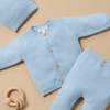 Purebaby Textured Cardigan - Blue  Melange