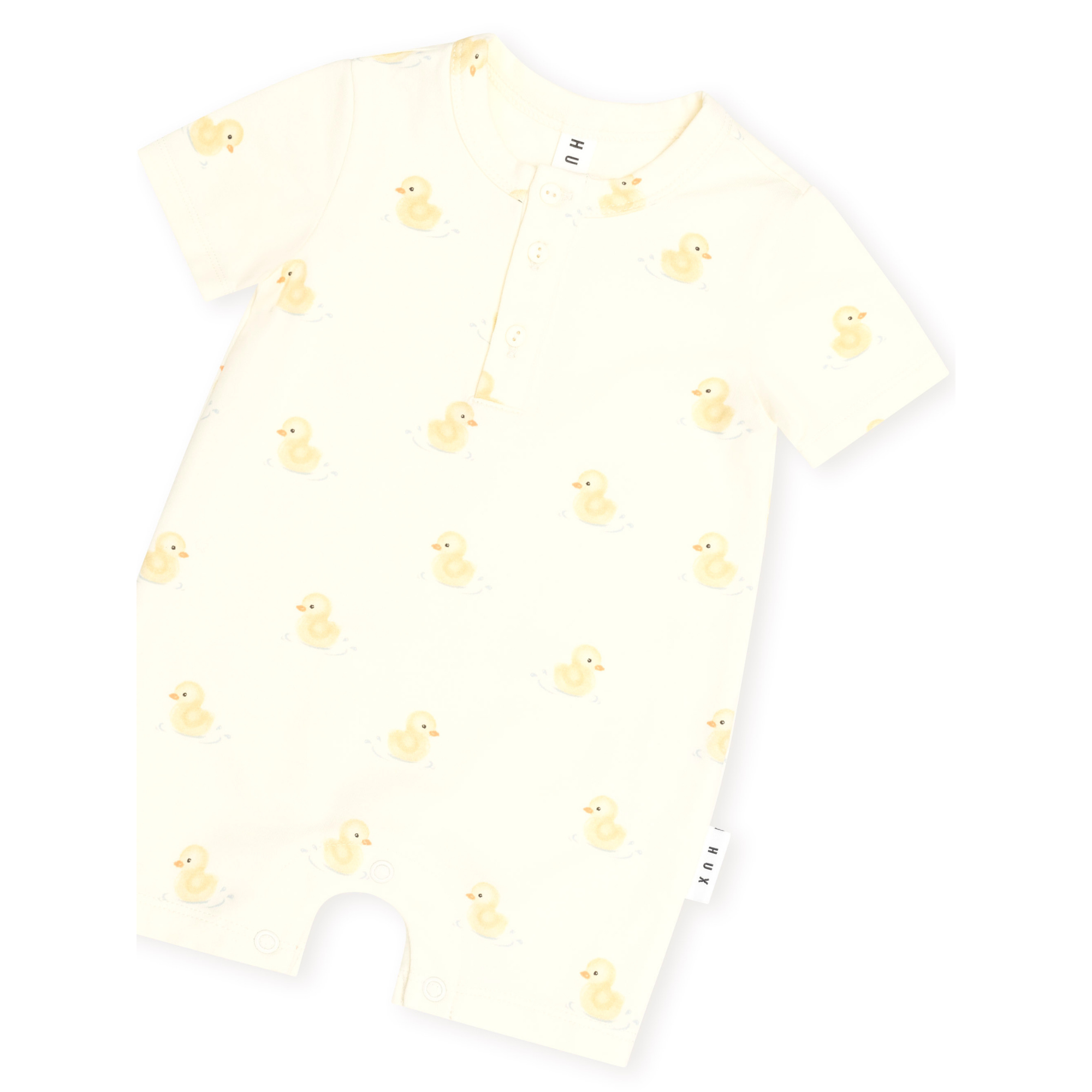 Huxbaby Rubber Ducky Henley Bodysuit - Butter