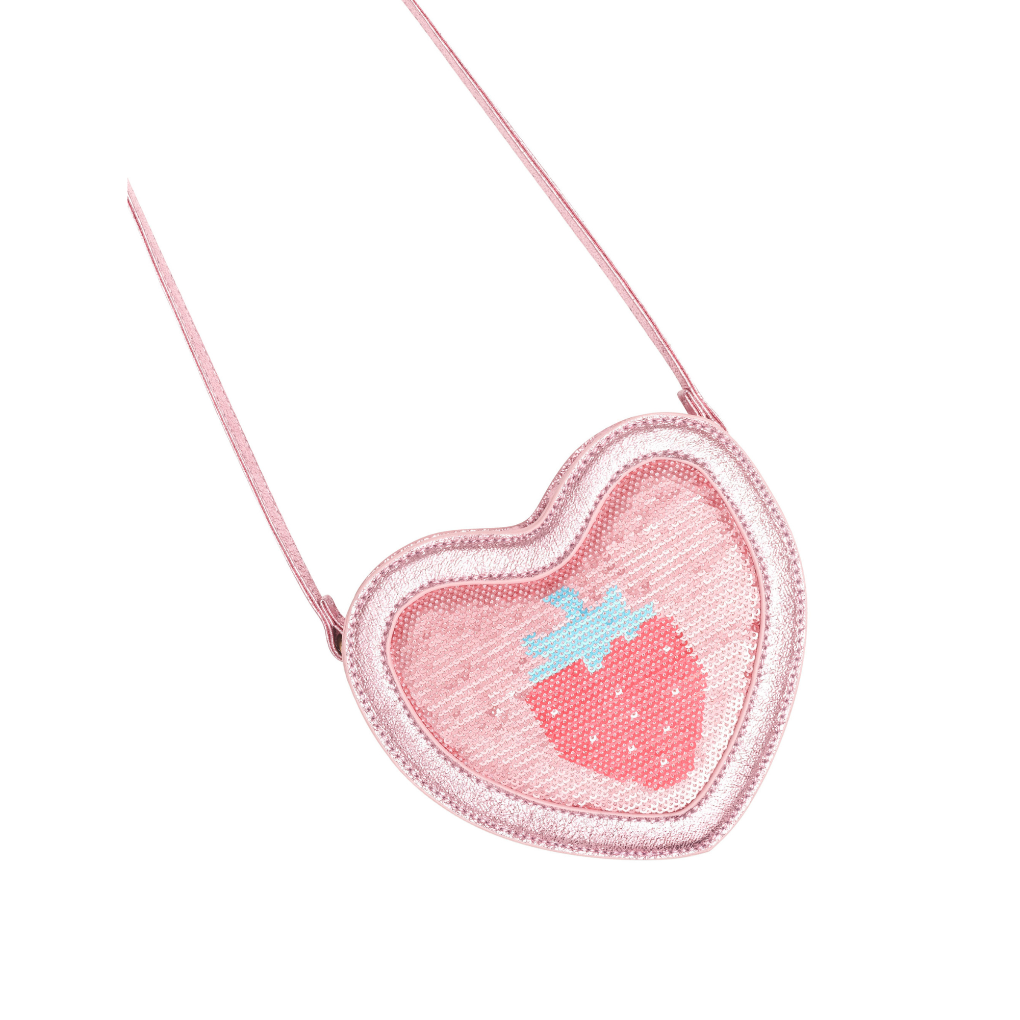 Huxbaby Strawberry Sequin Heart Bag - Strawberry Metallic