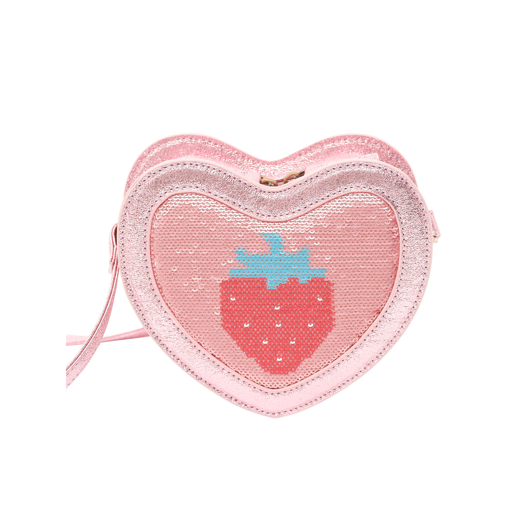 Huxbaby Strawberry Sequin Heart Bag - Strawberry Metallic