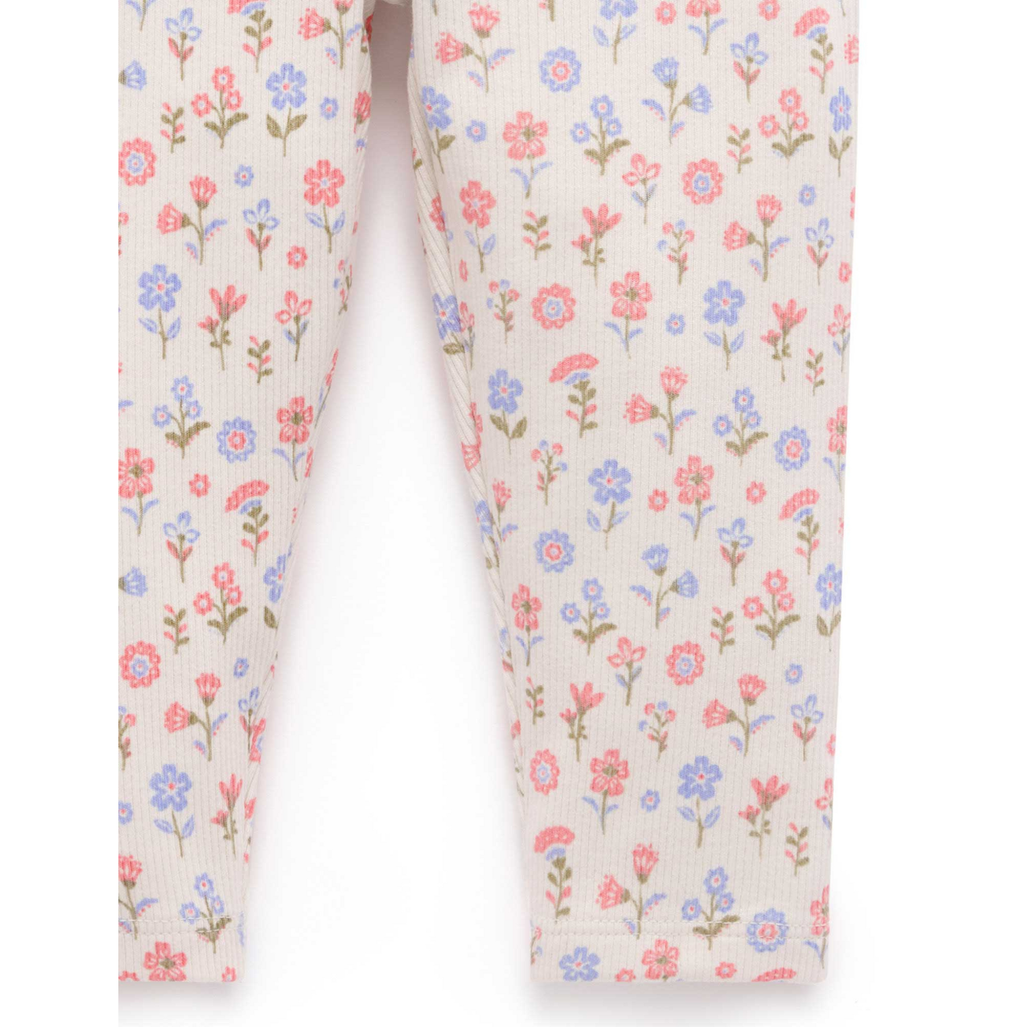 Purebaby Rib Leggings  - Dahlia Print