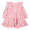 Bebe Lyla Gingham Dress - Coral Gingham