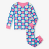 New Pre-Order Hatley Checked Daisy Cotton Pajama Set - Blue Curacao