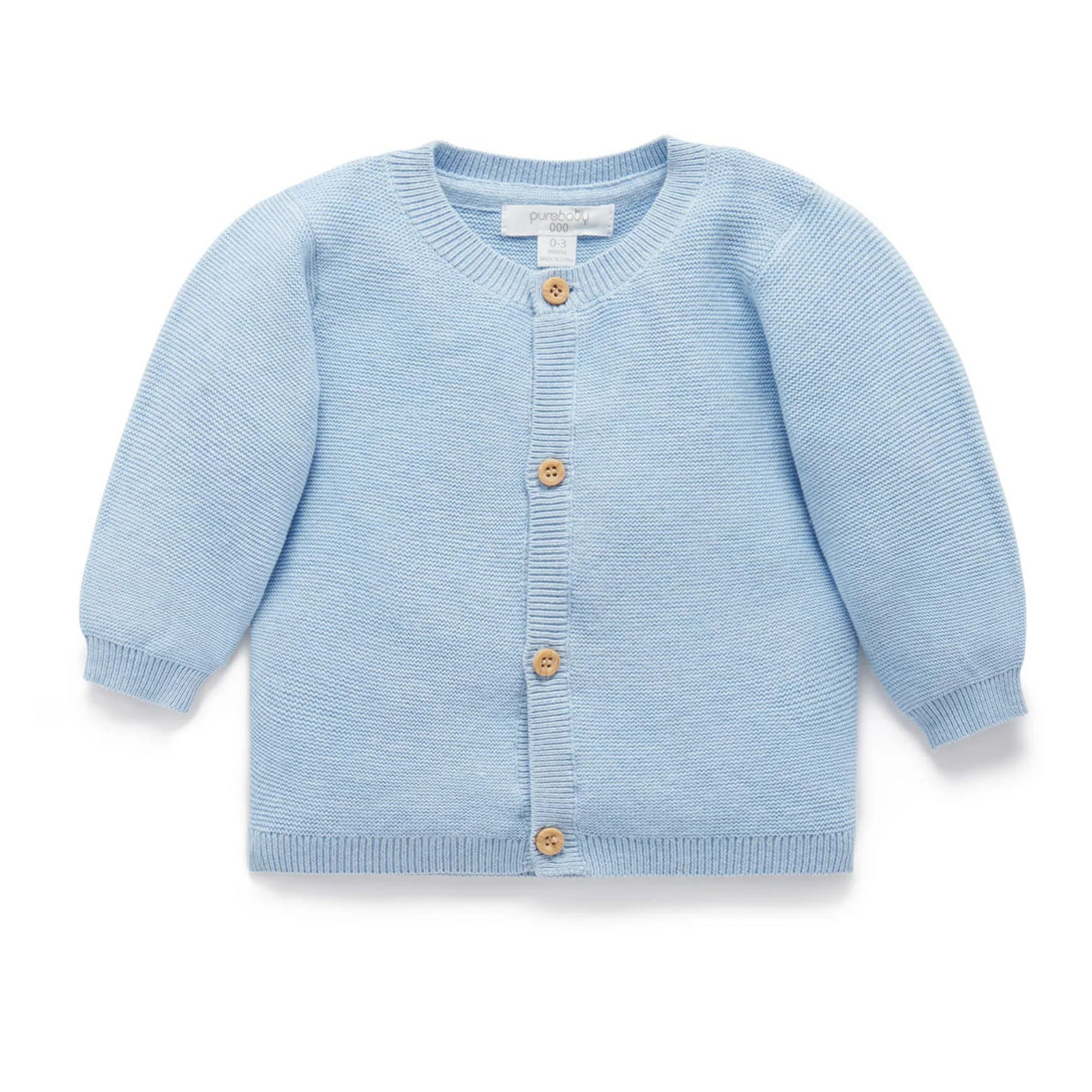 Purebaby Textured Cardigan - Blue Melange