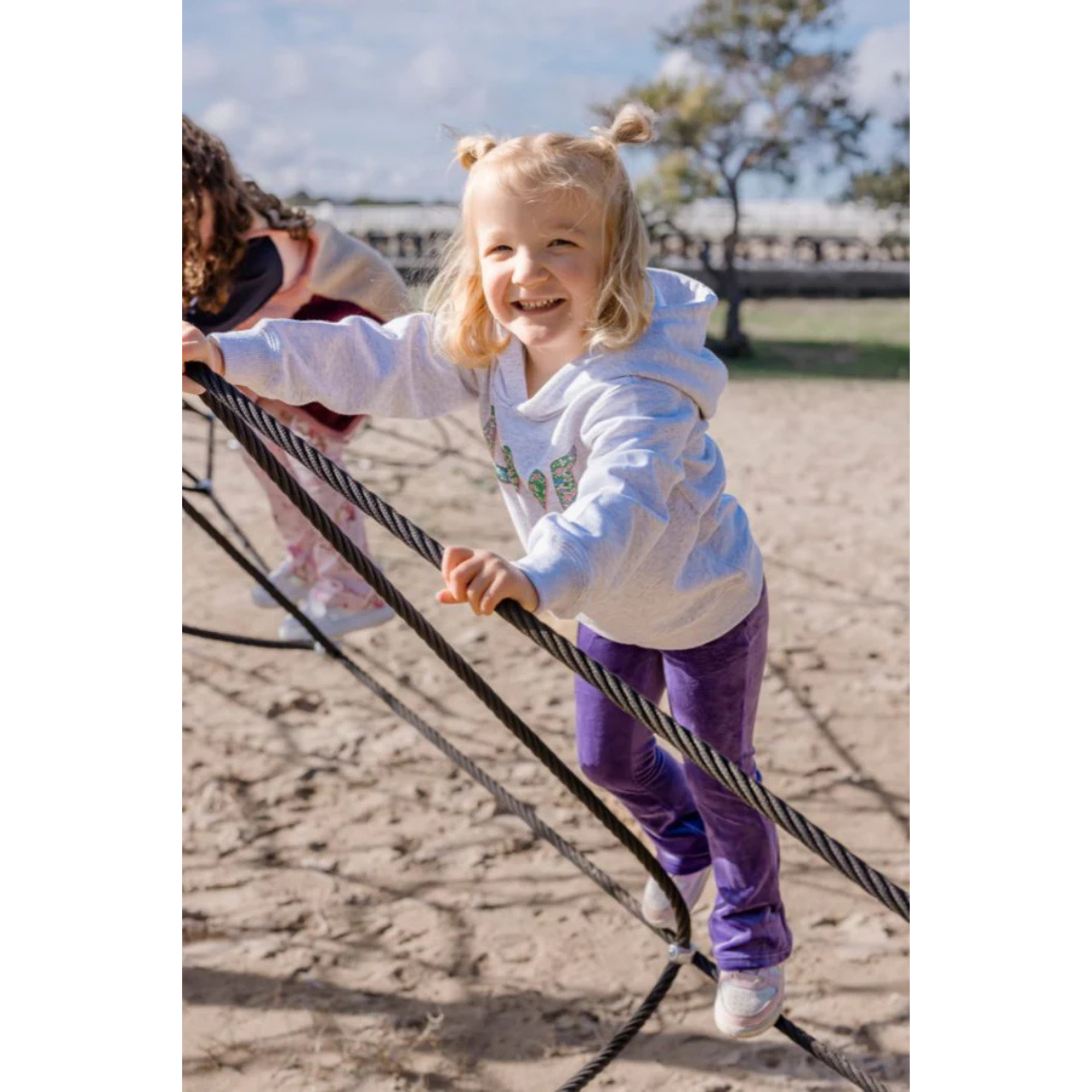 Milky Big Love Hoodie - Silver Marle / Floral