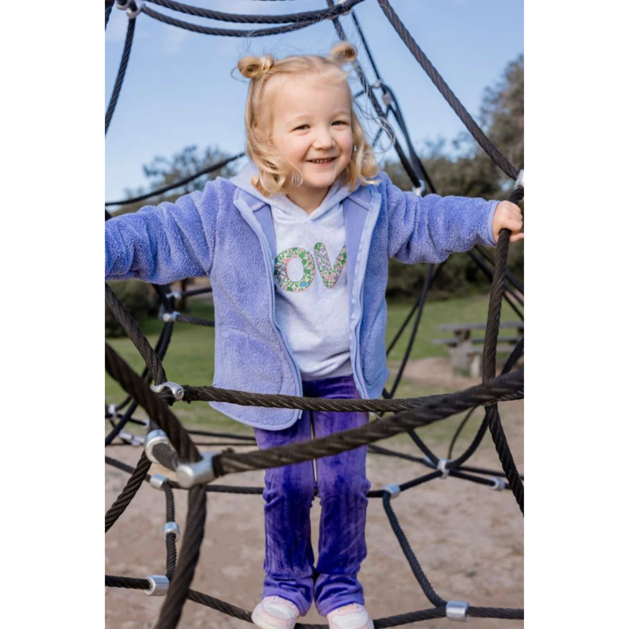 Milky Big Love Hoodie - Silver Marle / Floral