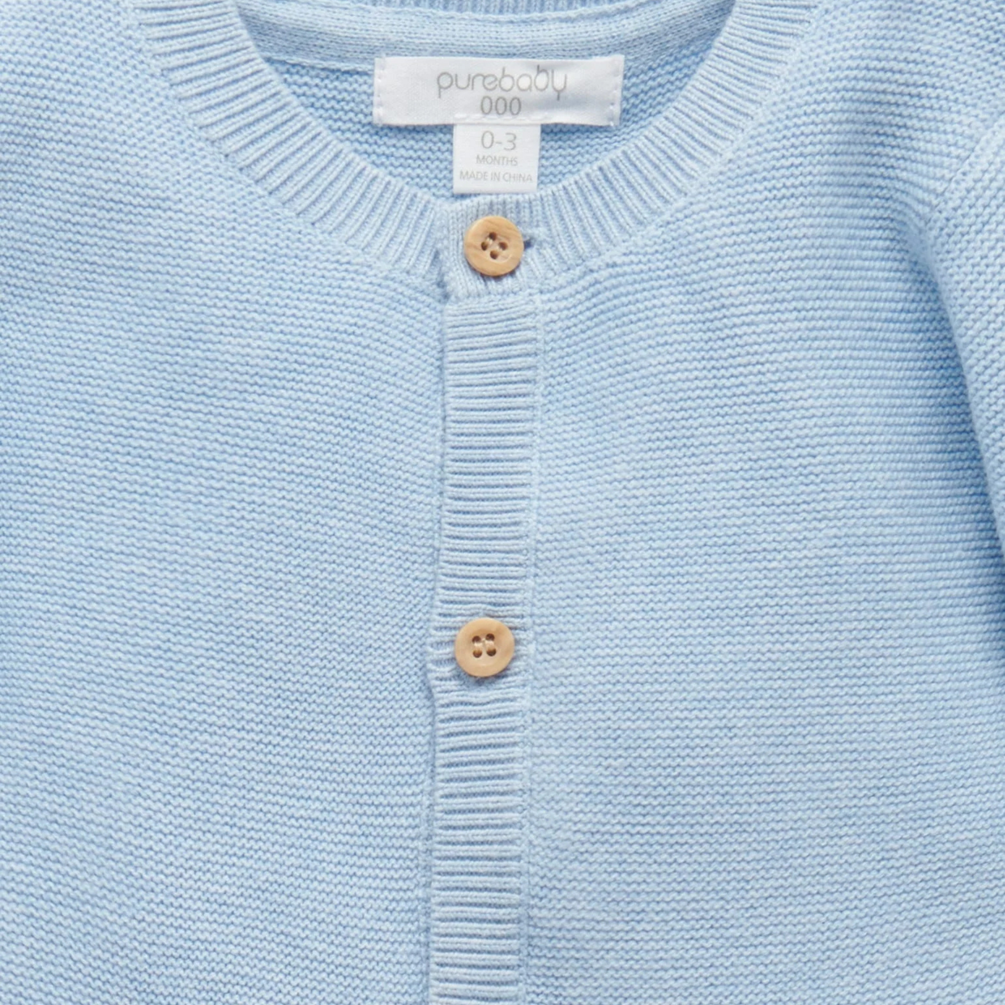 Purebaby Textured Cardigan - Blue Melange