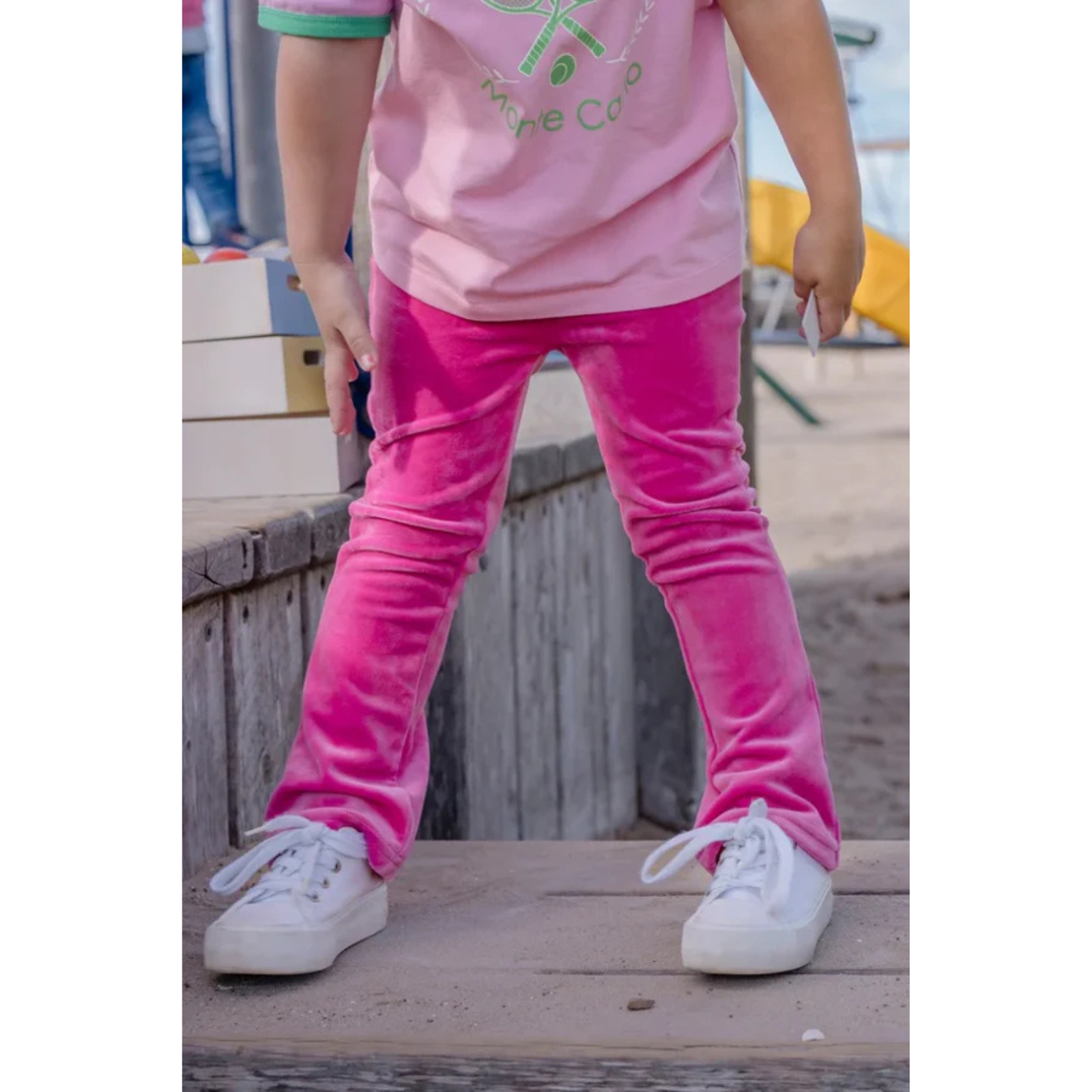 Milky Pink Lemonade Velour Flares - Pink Lemonade