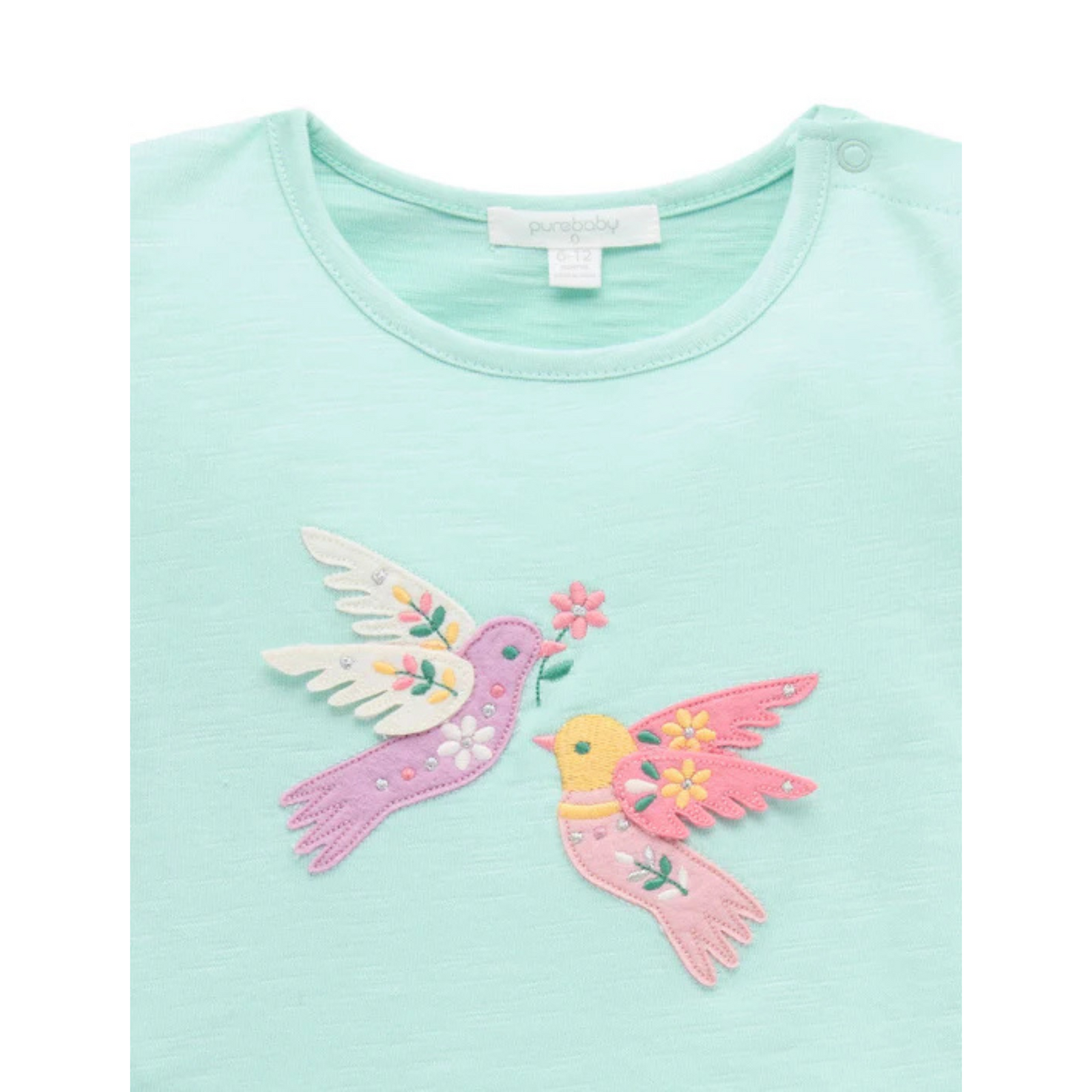 Purebaby Ruffle Tee - Aloe