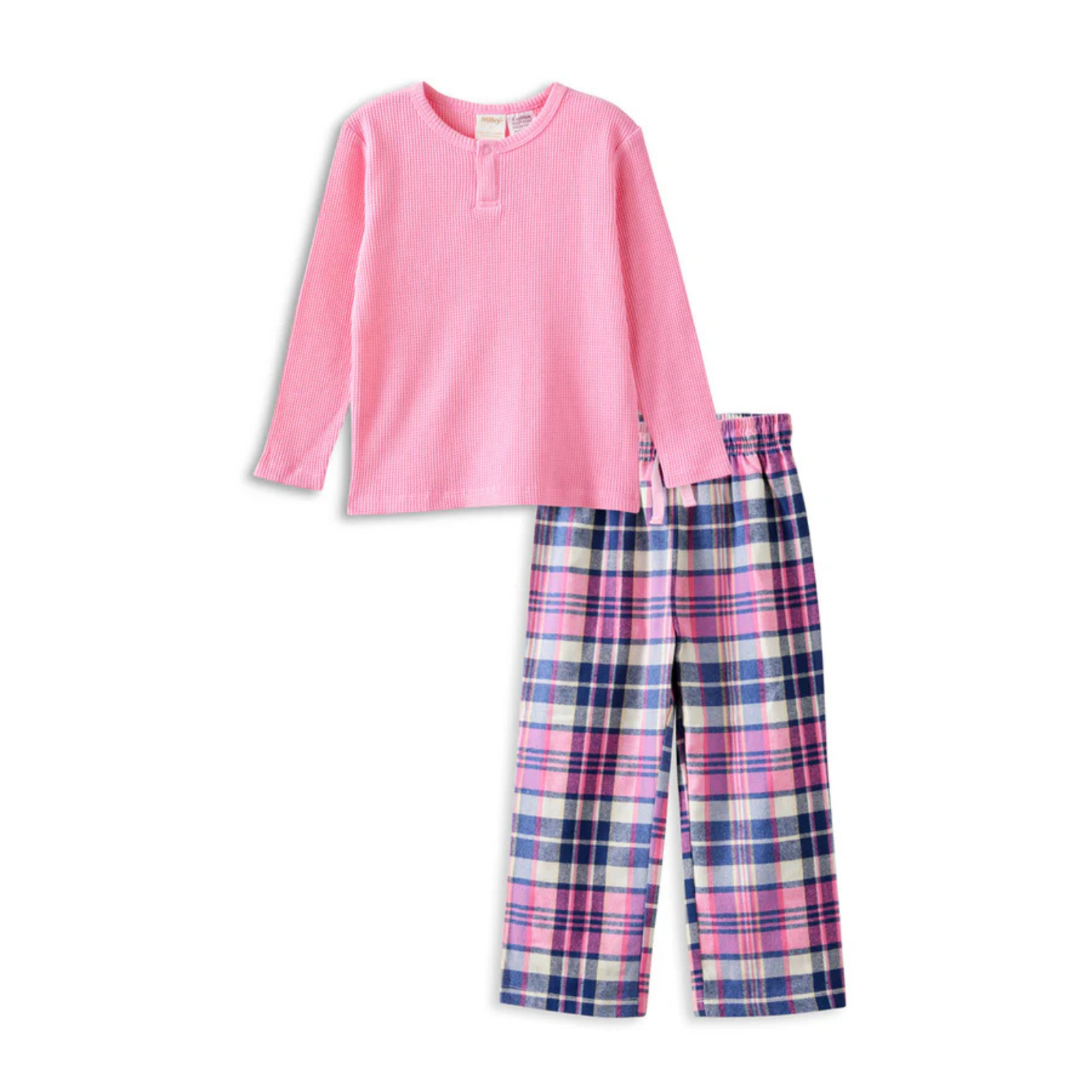 Milky Chester Check Pj's - Marshmellow