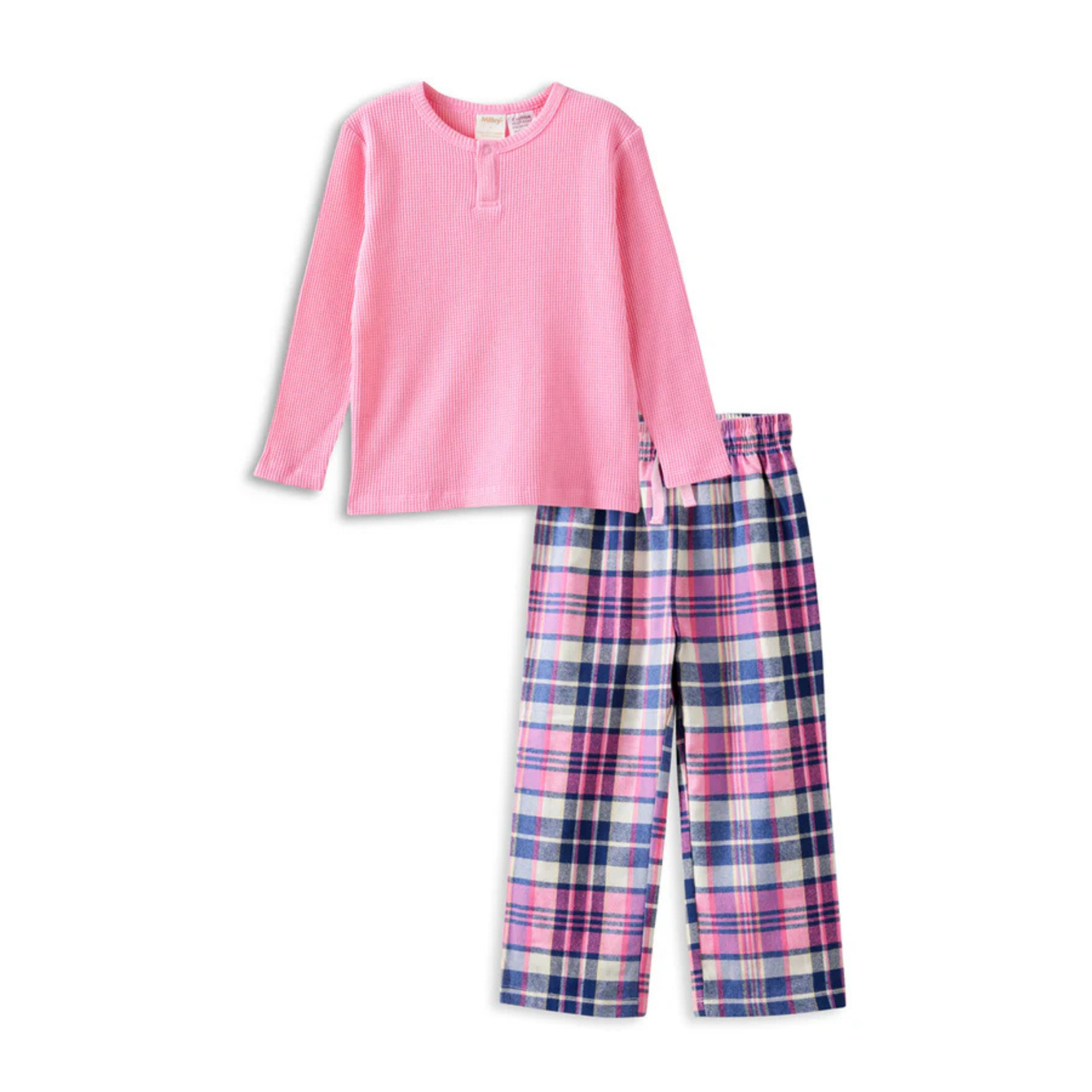 Milky Chester Check Pj's - Marshmellow