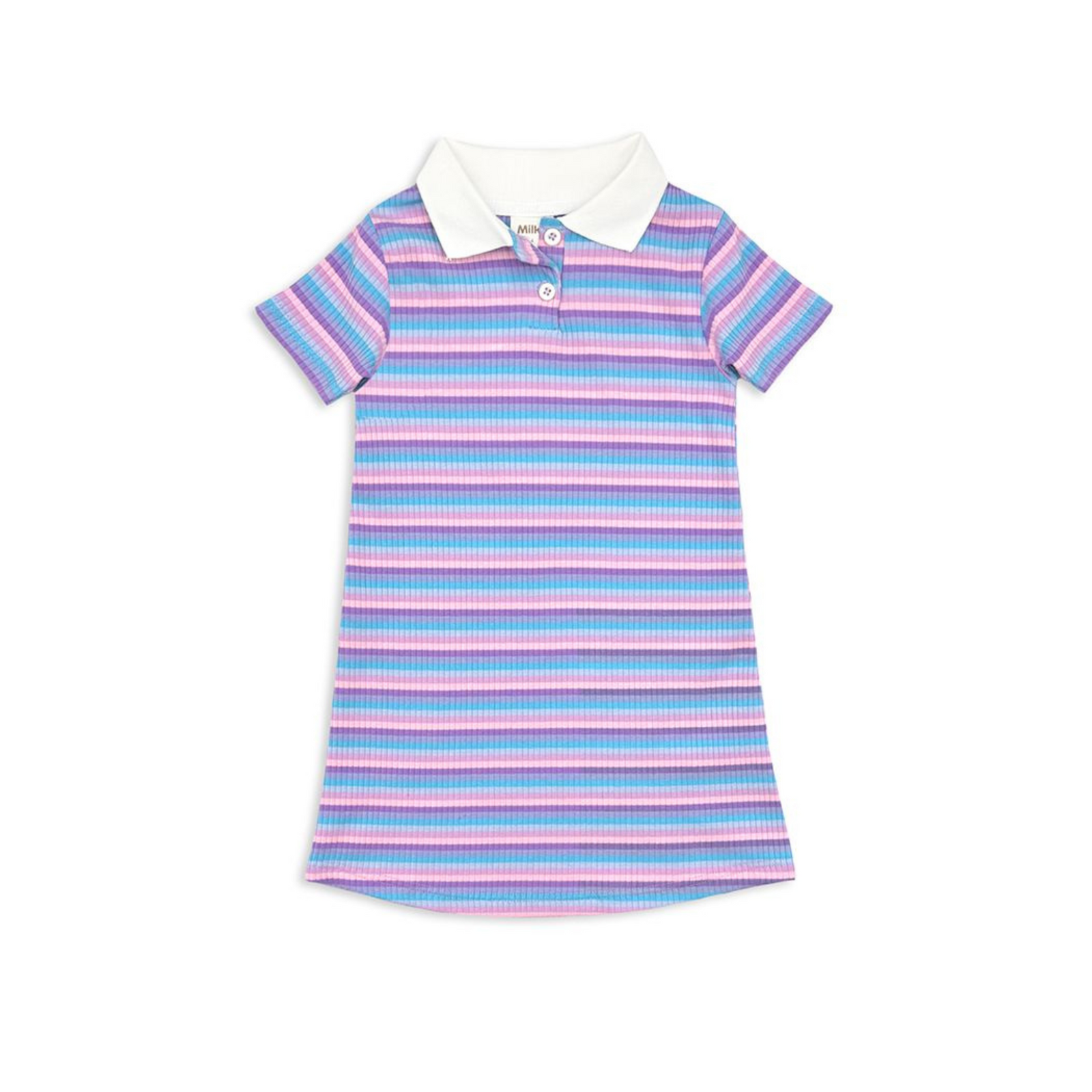 Milky Lilac Stripe Rib Dress