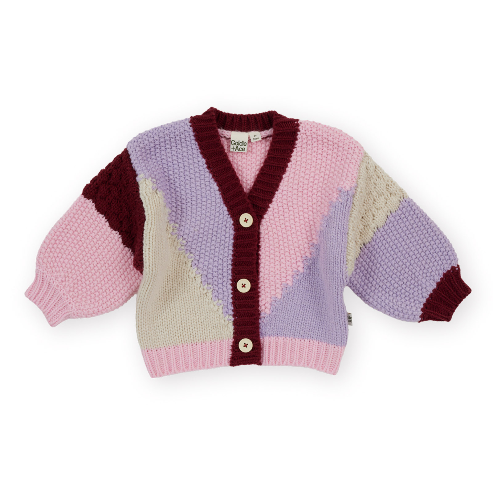 Goldie + Ace Colour Block Knit Cardigan