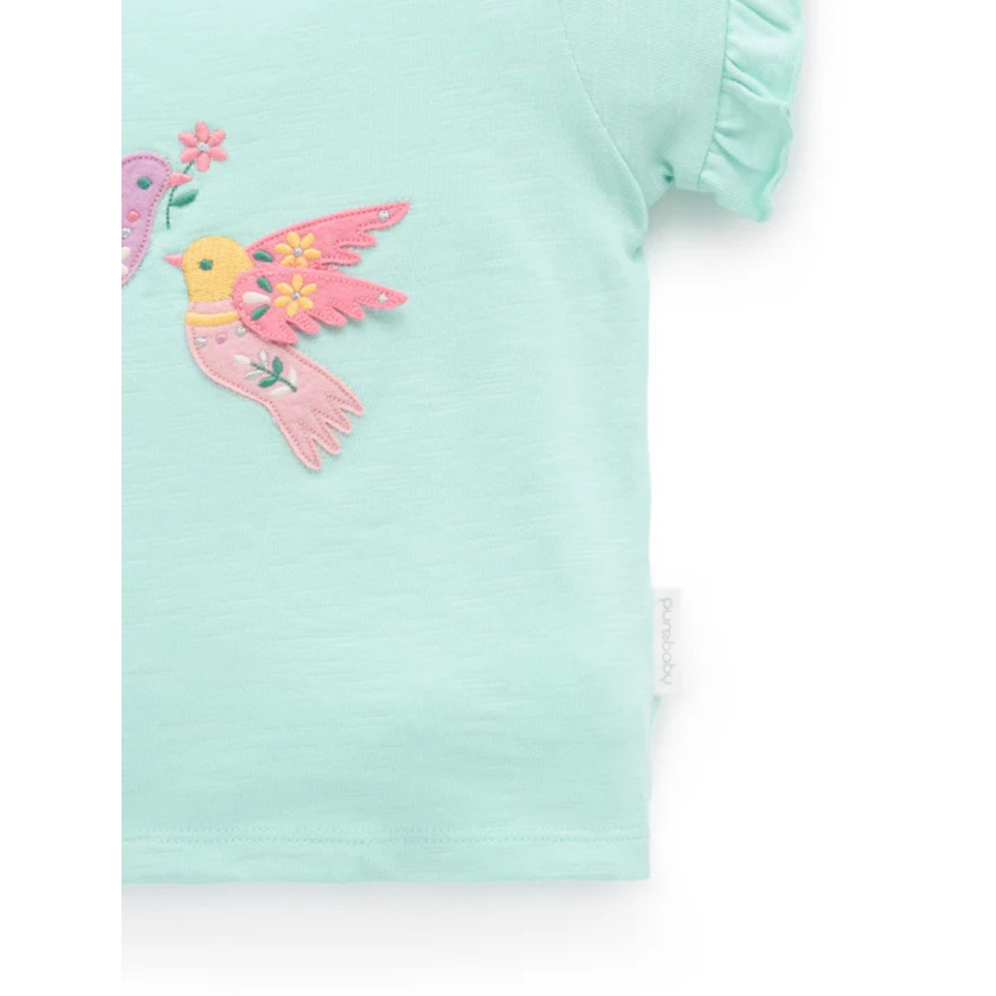 Purebaby Ruffle Tee - Aloe