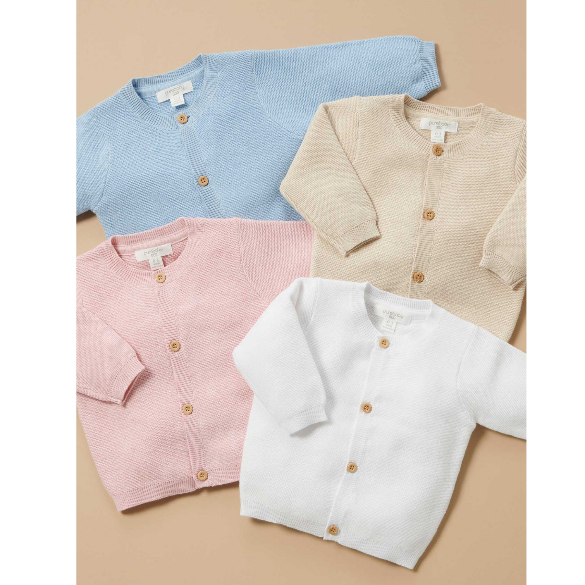 Purebaby Textured Cardigan - Blue Melange