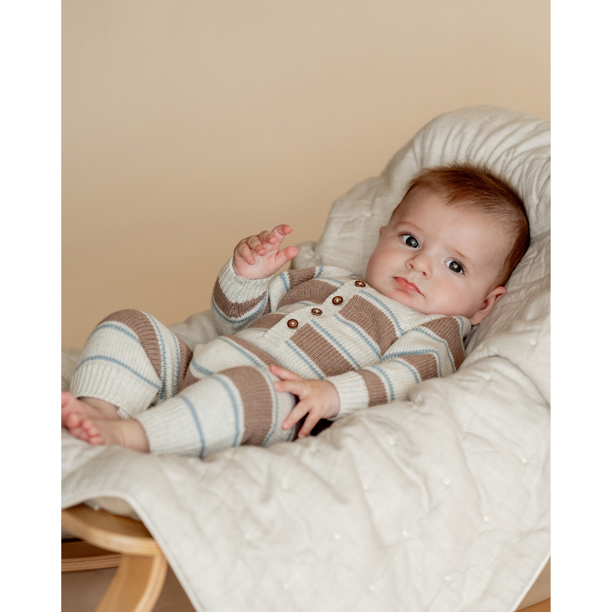 Bebe Alvin stripe organic knitted romper - Alvin stripe