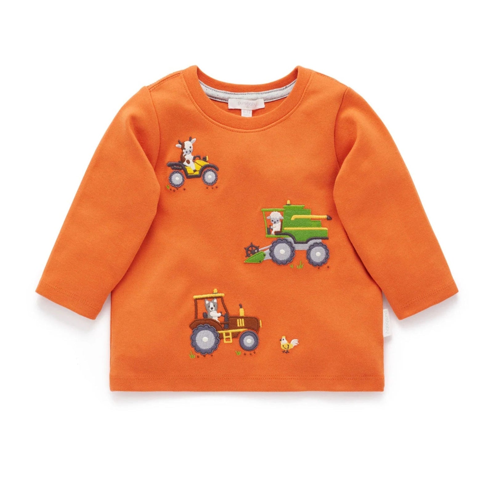 Purebaby Working on the Farm Thick Tee - Pumpkin