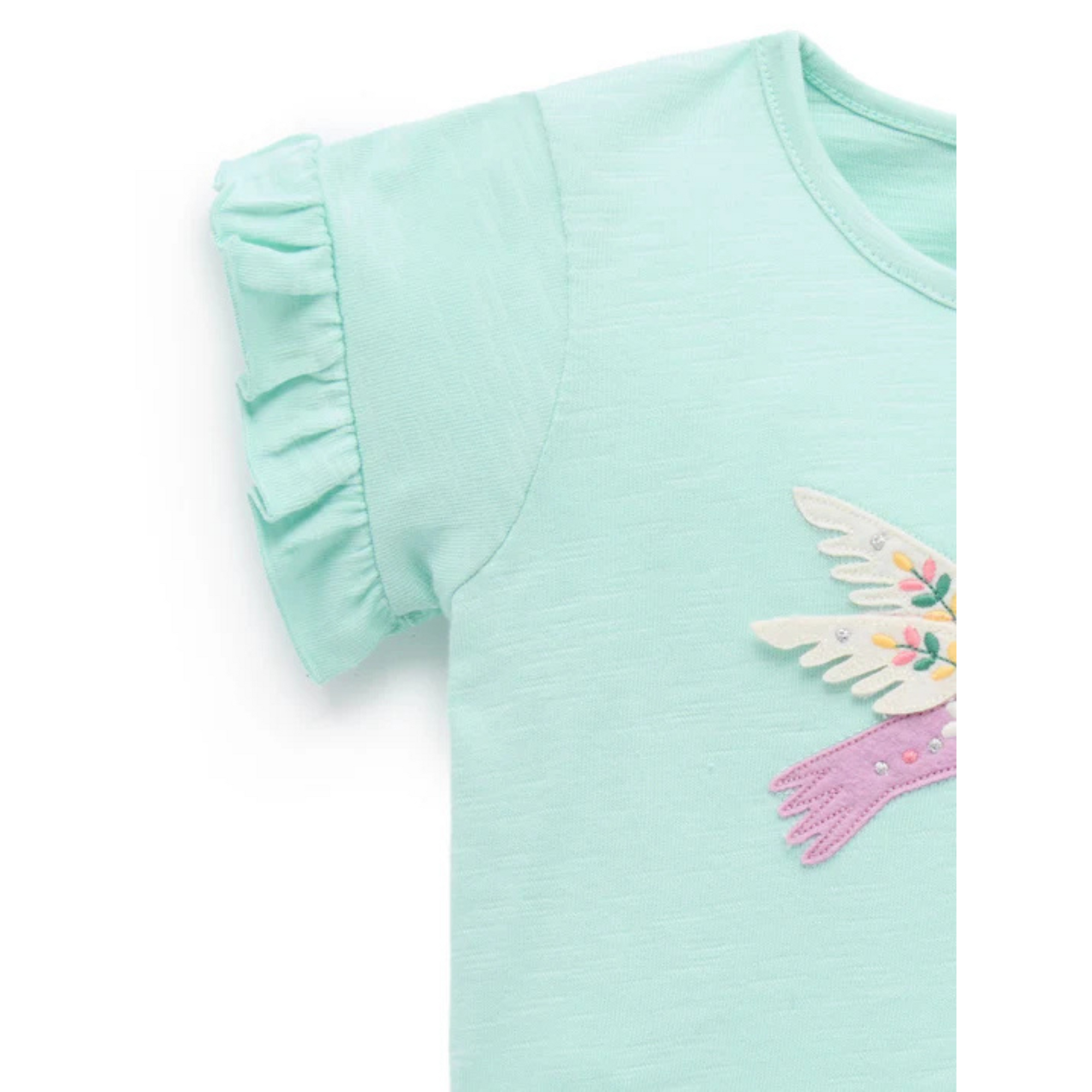 Purebaby Ruffle Tee - Aloe