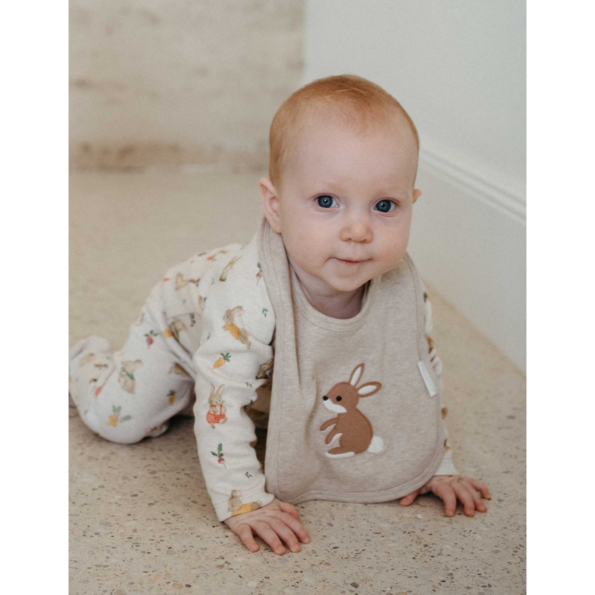 Purebaby Thick Zip Growsuit - Bunny Print