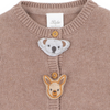 Bebe Bailey Animal Face Cardigan - Chestnut