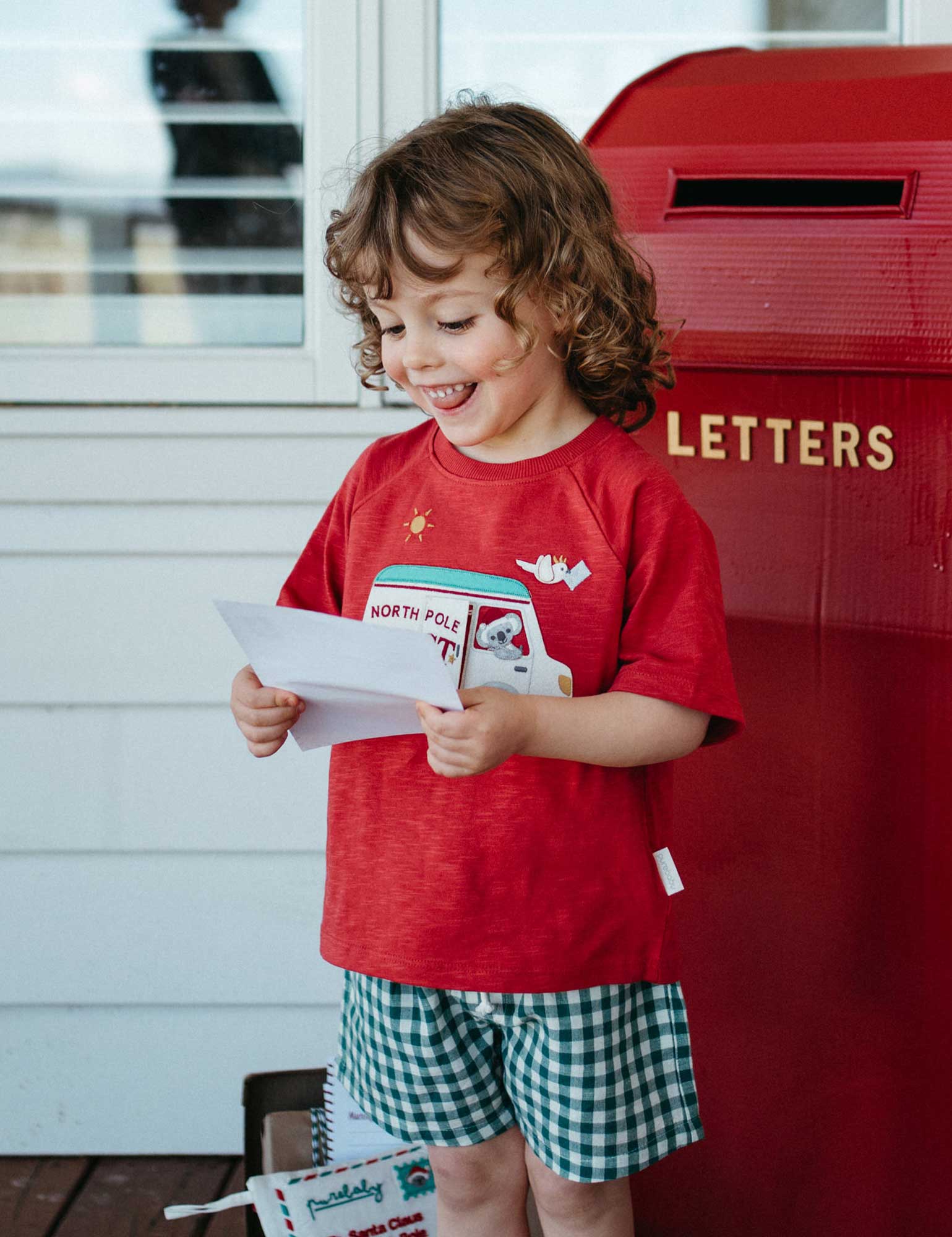 Purebaby Gingham shorts- Coriander