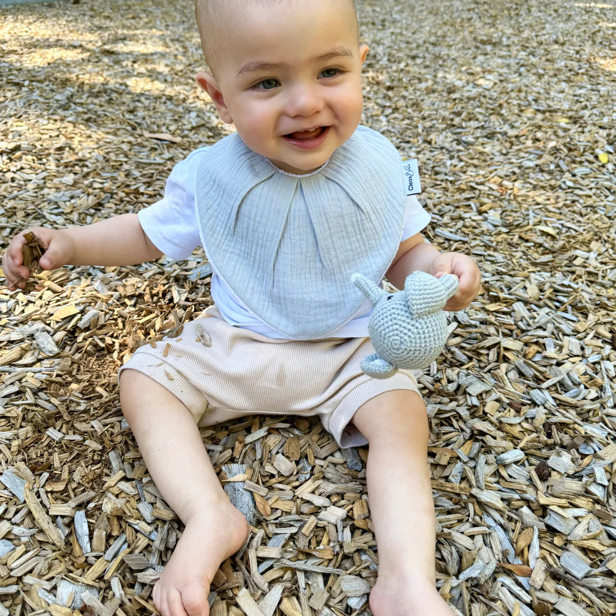 Cleo &amp; Bebe Sky Blue - Waterproof Bandana Bib