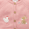 Purebaby Easter Cardigan - Peach  Melange