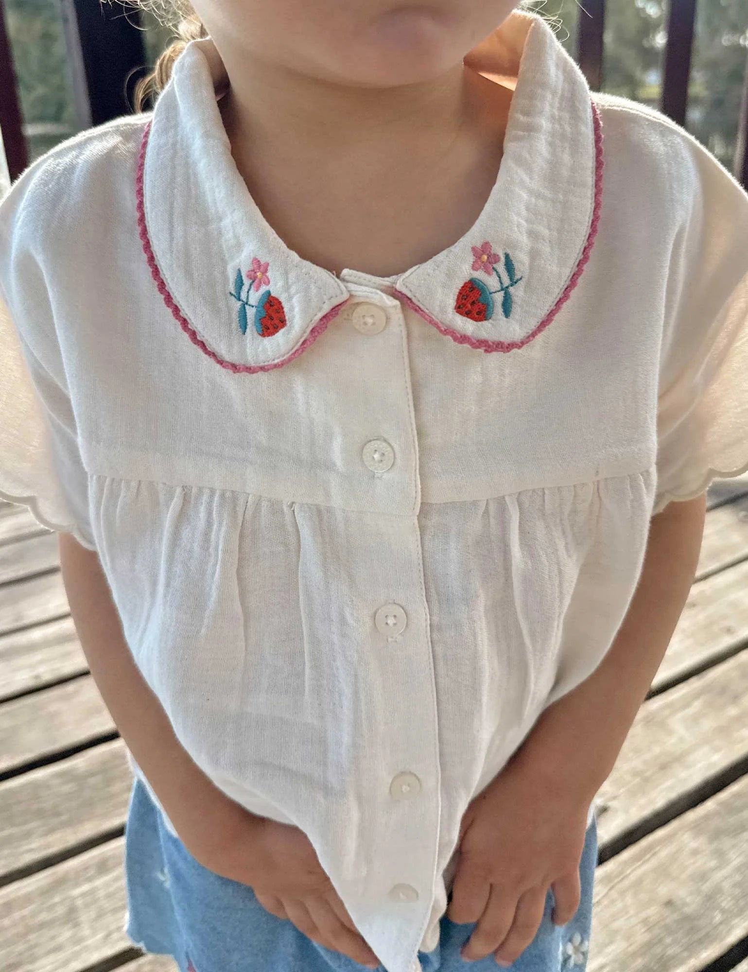 Strawberry Embroidered Shirt