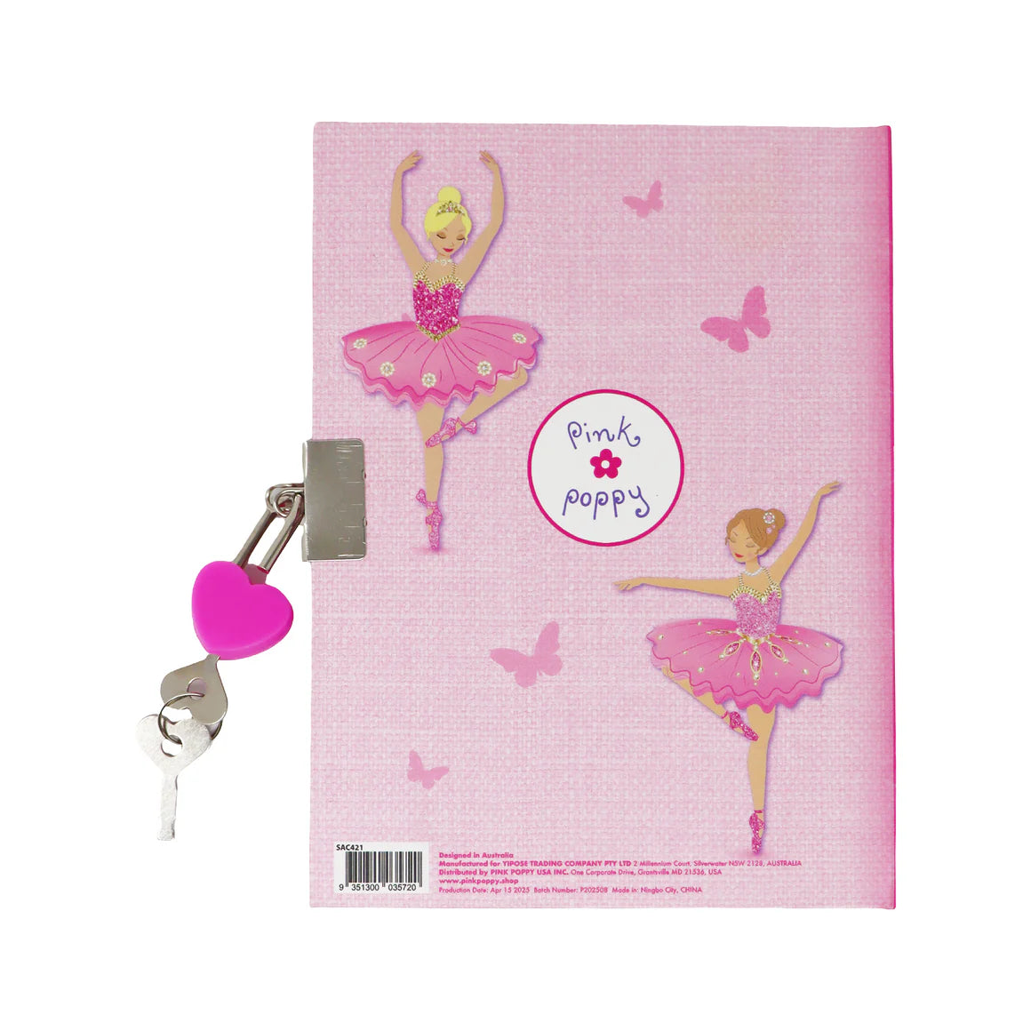 Bejewelled Ballerina Scented Lockable Diary