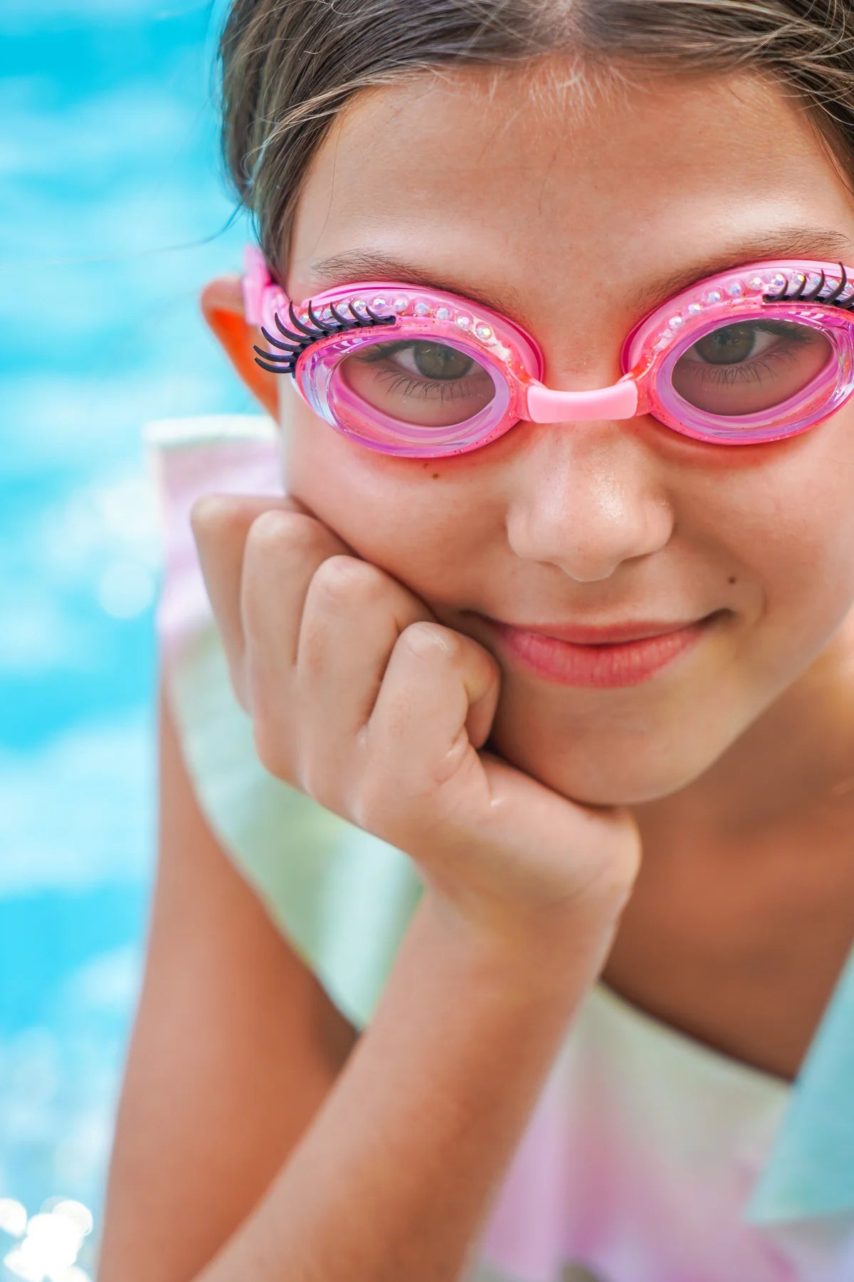 pink goggles Splash Lash Powder Puff Pink Swim Goggles - Bling2o