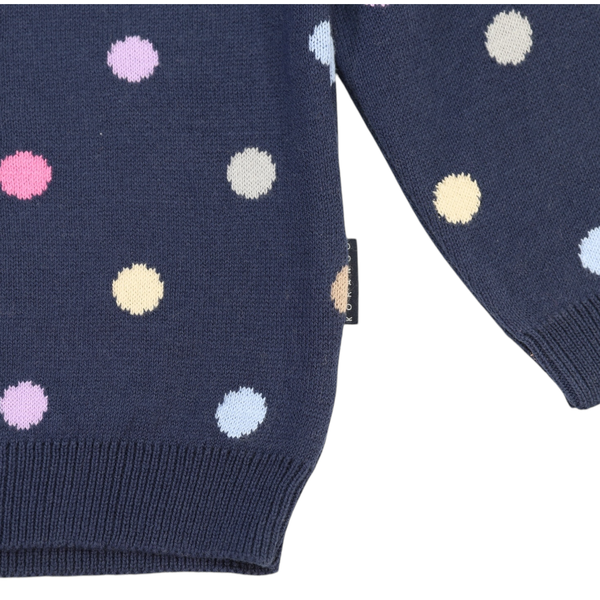 Korango Polkadot Sweater - Navy