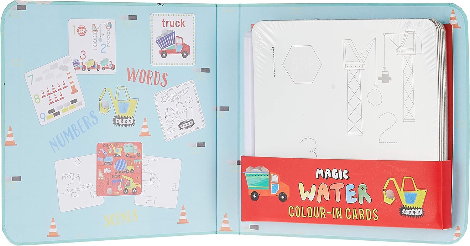 Magic Water Colouring Book - Construction