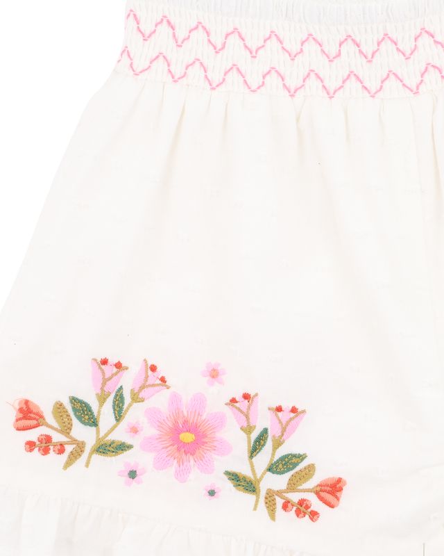White Paradiso Embroidered Shorts - 1-6Y