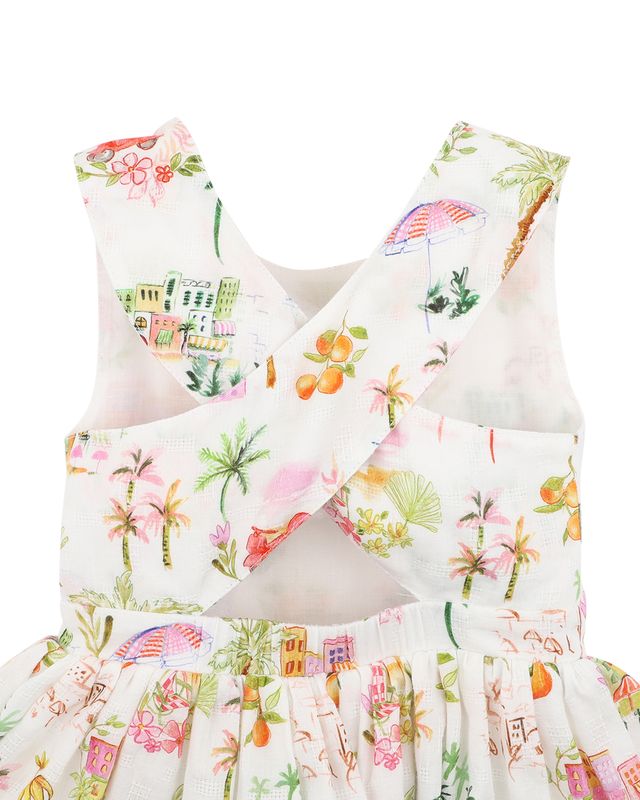 Paradiso Print Cross Back Dress - 1-7Y