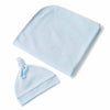 Snuggle Hunny Baby Blue Organic Jersey Wrap &amp; Beanie Set