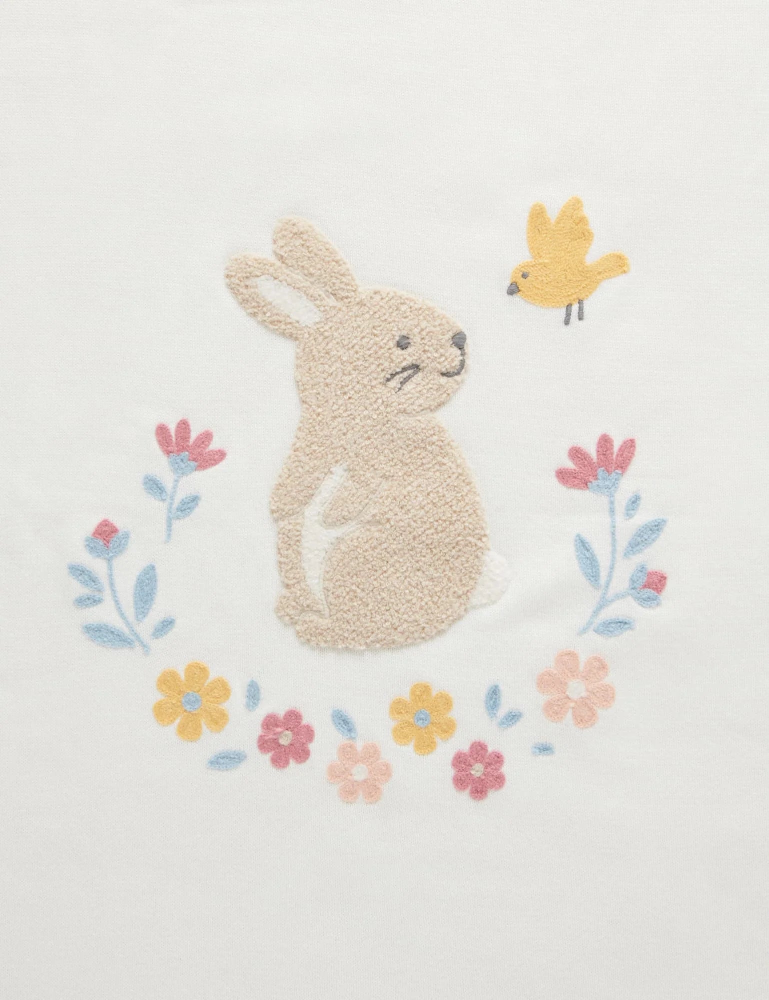 Purebaby Embroidered Lined Blanket - Little Bunny