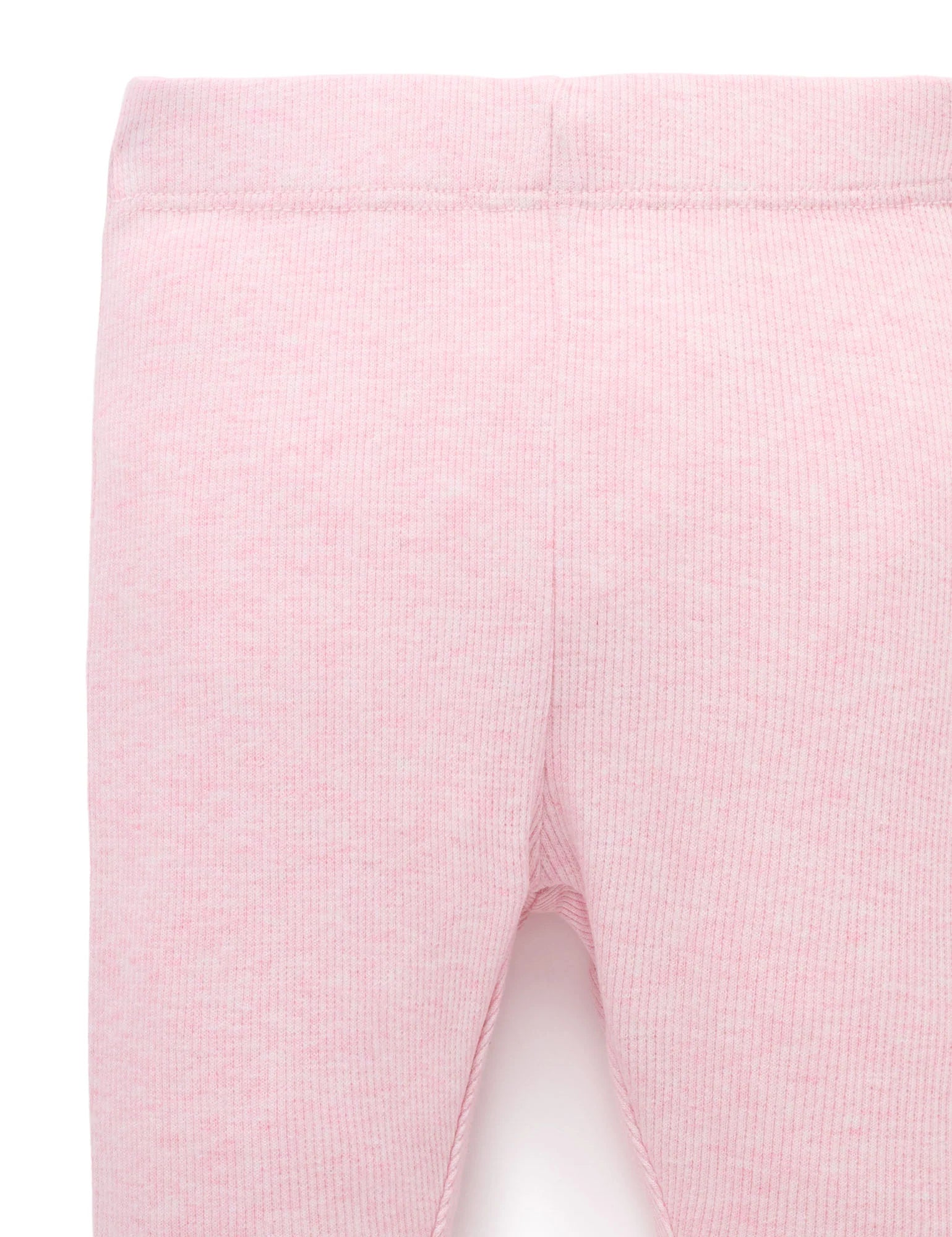 Purebaby Ribbed Leggings - Pale Pink Melange