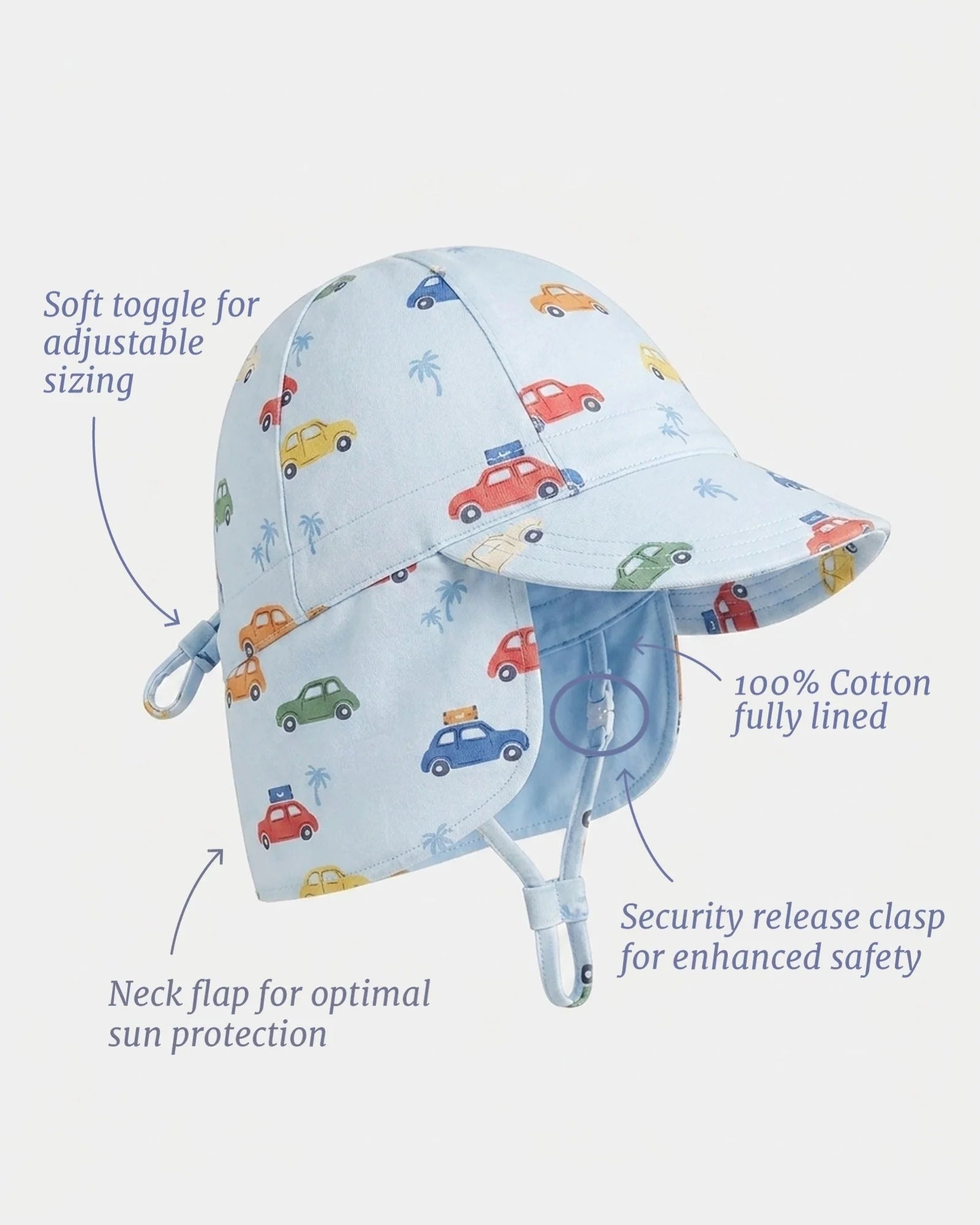 Flap Cap Arcadia Big Mini (Light Blue) | UPF 50+