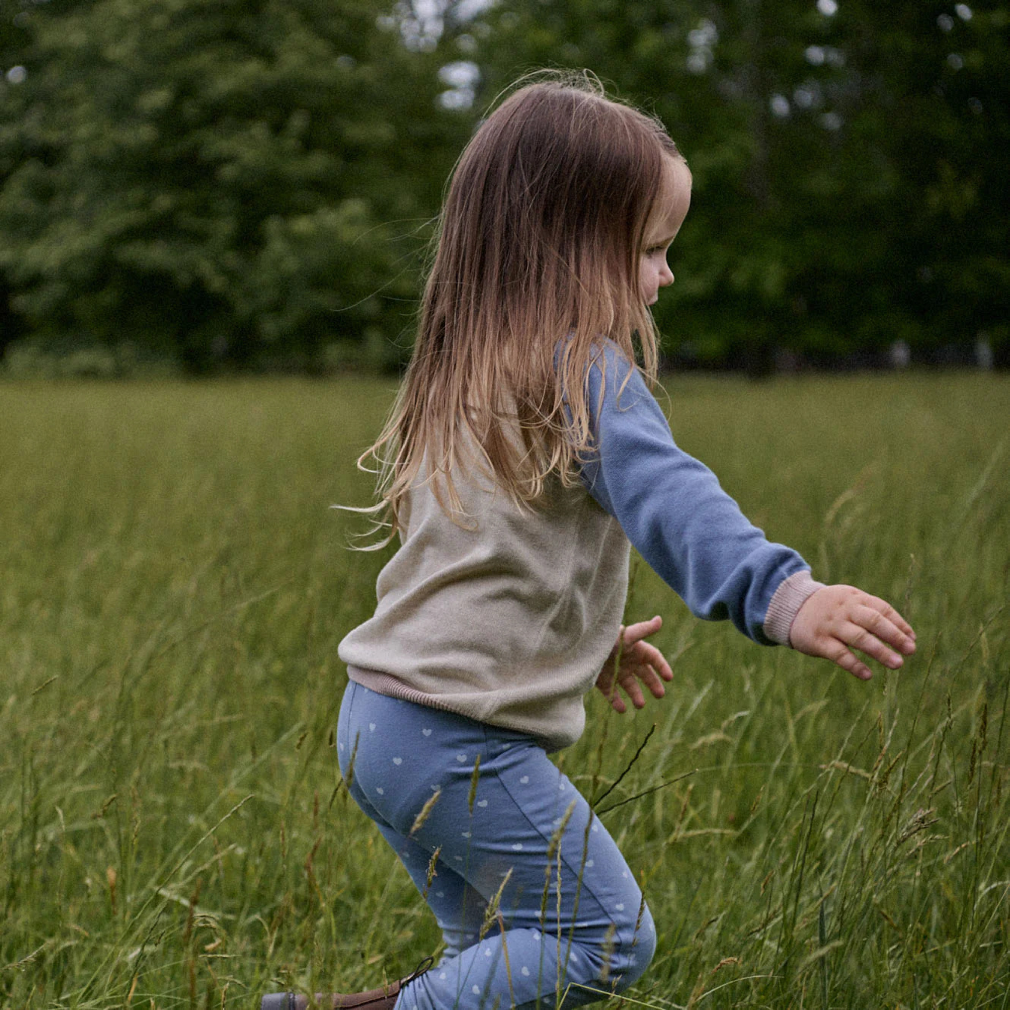 Nature Baby Leggings -  Hearts Bluebelle Print