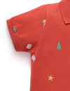 Purebaby Christmas Broderie Polo