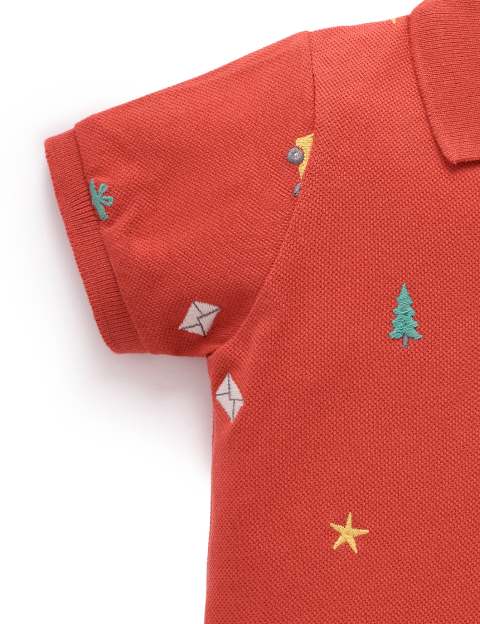Purebaby Christmas Broderie Polo