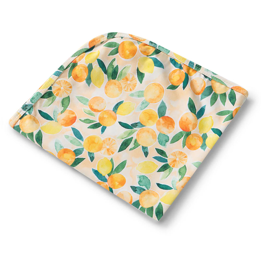 SUNNY CITRUS -Snuggle Hunny Organic Jersey Wrap &amp; Beanie Set