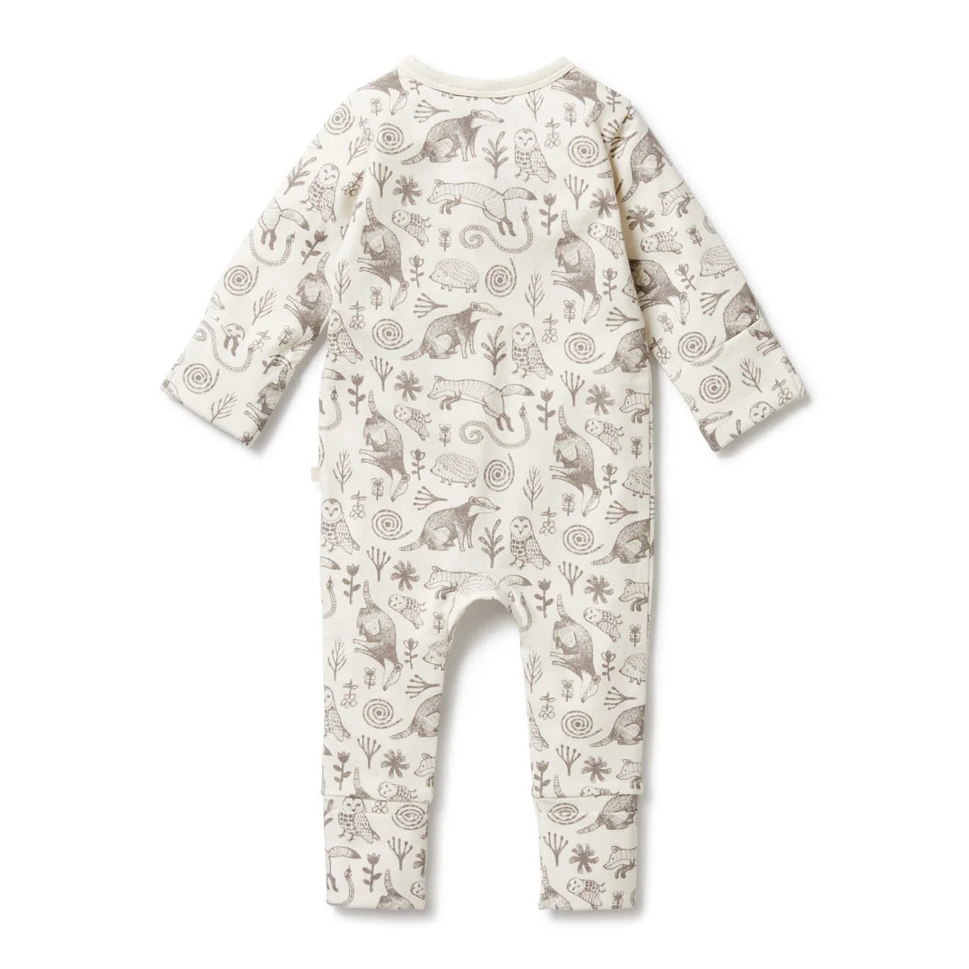 Wilson + Frenchy Organic Zipsuit with Feet - Tribal Woods
