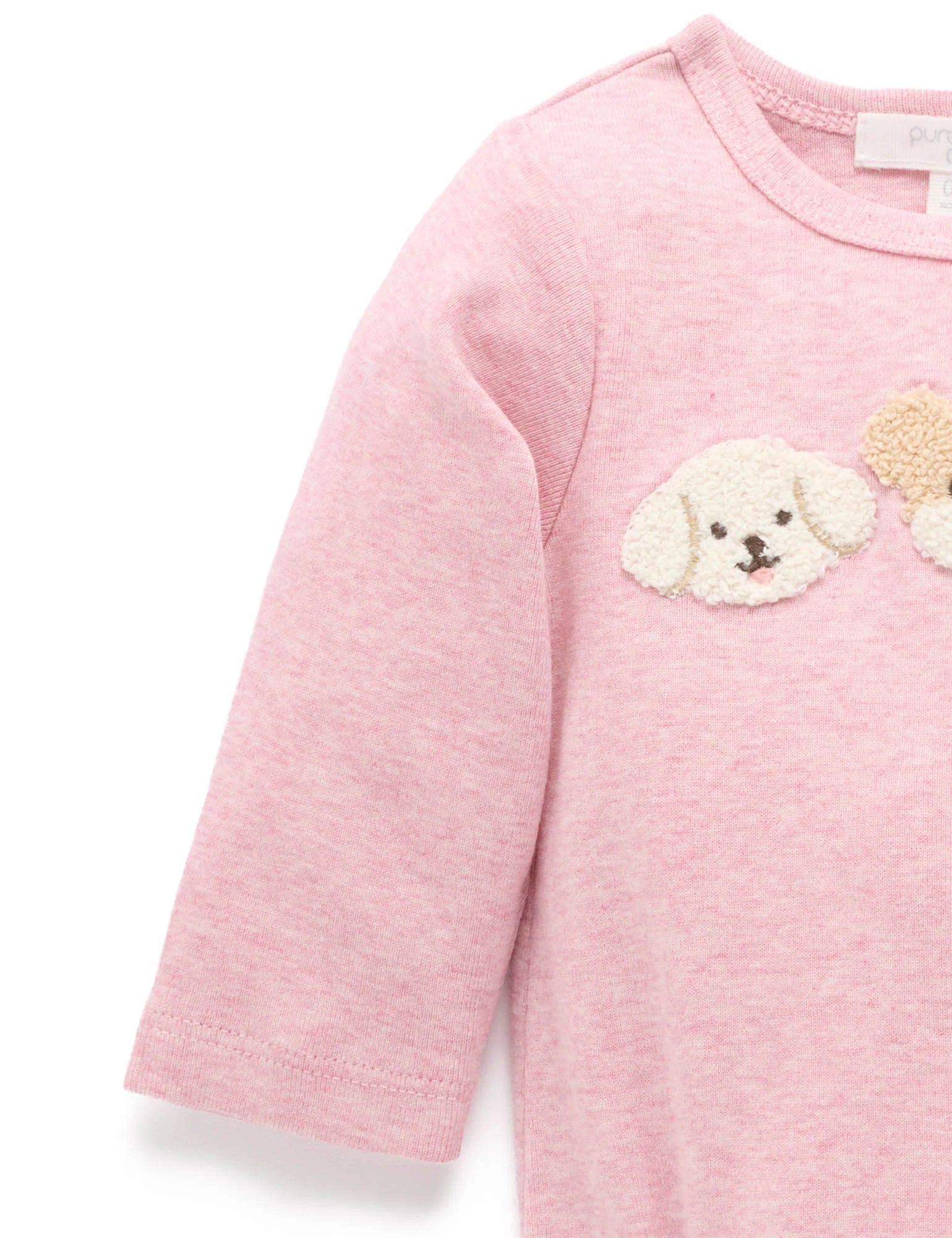Puppy Applique Bodysuit - Petunia Melange