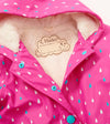 Hatley Tiny Dots Colour Changing Sherpa Splash Jacket - Rose Violet