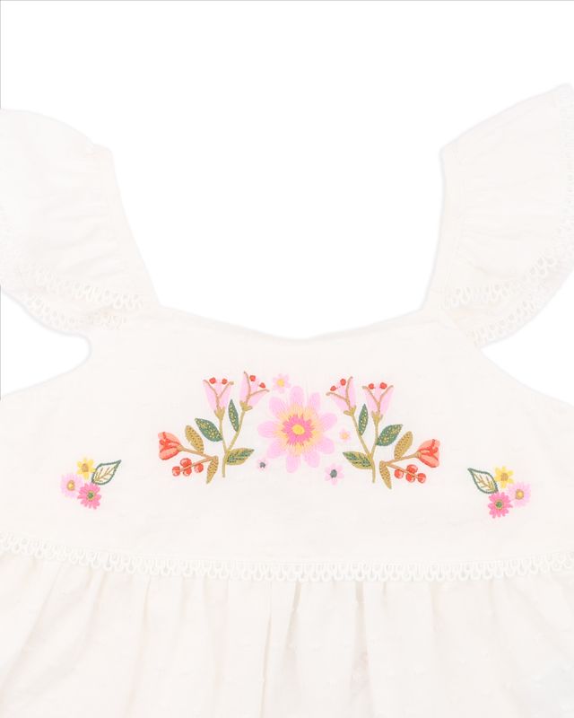 White Paradiso Embroidered Top - 1-6Y