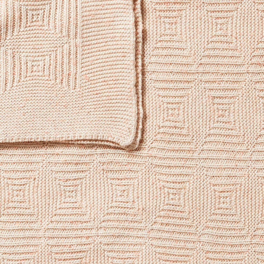 Wilson and Frenchy Knitted Jacquard Blanket Cantaloupe Fleck